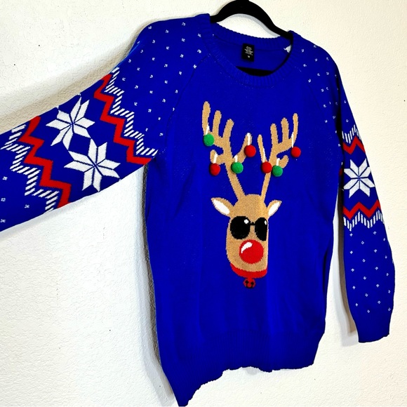 Reindeer Christmas Sweater Ugly Christmas Sweater 3D Sweater - Picture 3 of 9